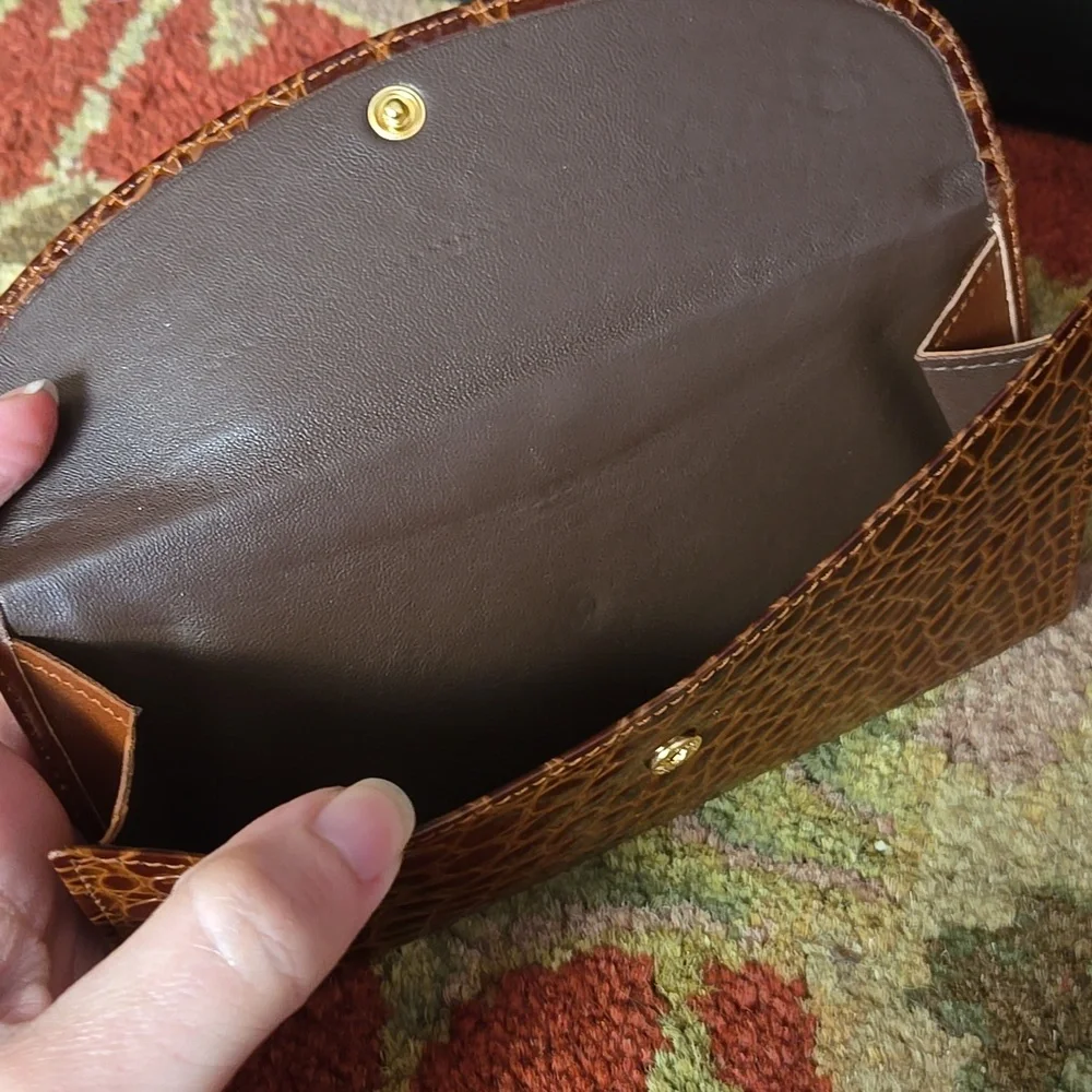 Budd Leather Crocodile Bidente Slim Wallet - Picture 5 of 7
